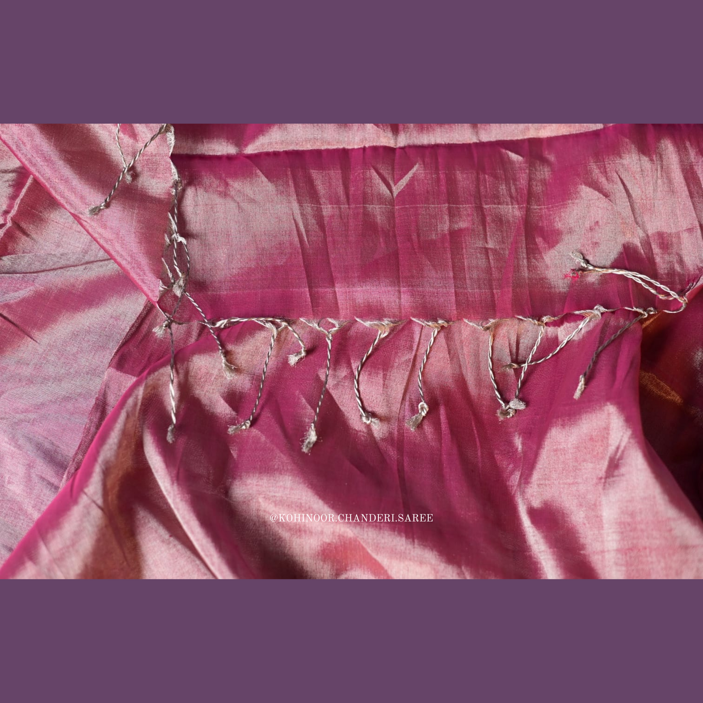 "Onion Pink Chanderi Saree with Silver Zari Shine | Luxurious Handloom Chanderi Pure Tissue Saree | Perfect for Parties"